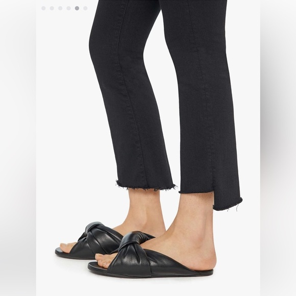 Mother The Stunner Zip Ankle Step Fray Jeans In Not Guilty Black Size 29 - Picture 5 of 15